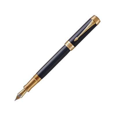 Перьевая ручка Parker Duofold Prestige Centennial, Blue Chevron GT Foutain Pen Fine, перо: F, цвет чернил: black, в подарочной упаковке.-0