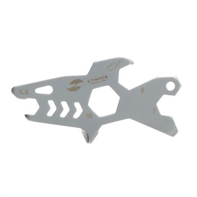 Мини-мультитул карманный Stinger, 60 x 31 мм, 5 функций, акула, нержавеющая сталь, серебристый, в блистере-1