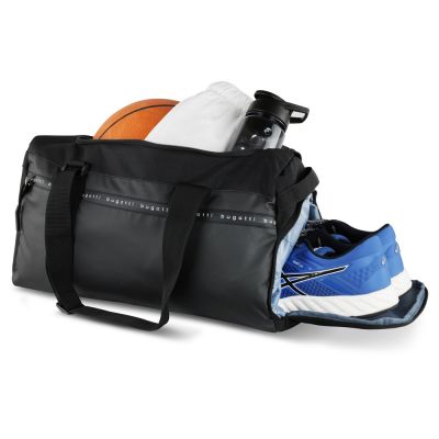 Сумка спортивная BUGATTI Blanc Delight, чёрная, нейлон RPET600D/тарпаулин/полиэстер, 47х23х28 см-2
