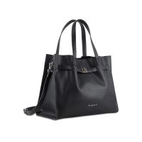 Сумка наплечная женская BUGATTI Chiara, чёрная, полиуретан, 37,5х15х28 см