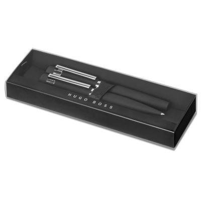 Подарочный набор: ручка шариковая, ручка-роллер. Hugo Boss, черный-6