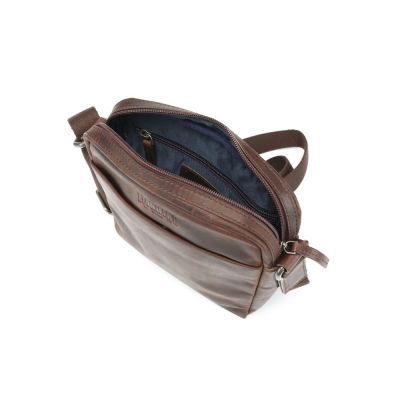 Сумка через плечо KLONDIKE DIGGER Jake, натуральная кожа цвета коньяк, 26 x 22 x 7 см-2