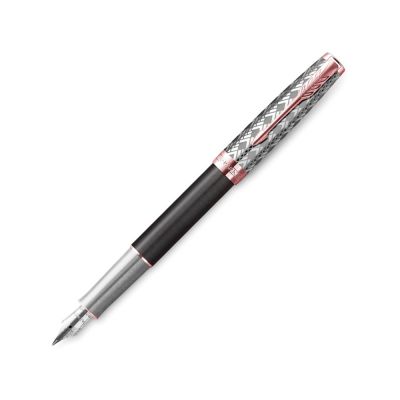 Перьевая ручка Parker Sonnet Premium  GREY GT, перо 18K, перо: F, цвет чернил black, в подарочной упаковке-0