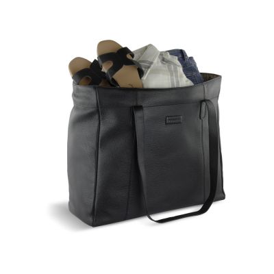 Сумка дорожная женская BUGATTI Elsa, чёрная, воловья кожа/полиэстер, 57х15х37 см-6