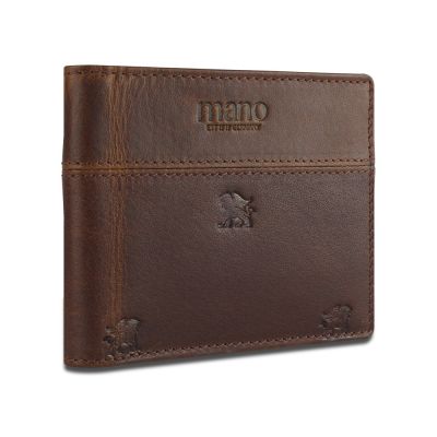 Портмоне Mano Don Leon, натуральная кожа в коричневом цвете, 11 х 8,6 см-2