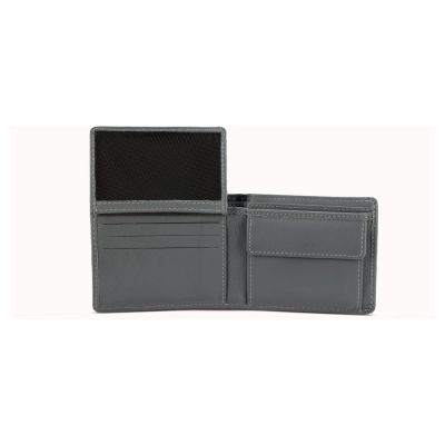 Бумажник Mano Don Leonardo, с RFID защитой, натуральная кожа в сером цвете, 10,5 х 2 х 8,5 см-2