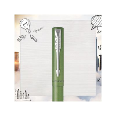 Ручка-роллер Parker Vector XL Green CT, цвет чернил black, стержень: F, в подарочной упаковке.-17