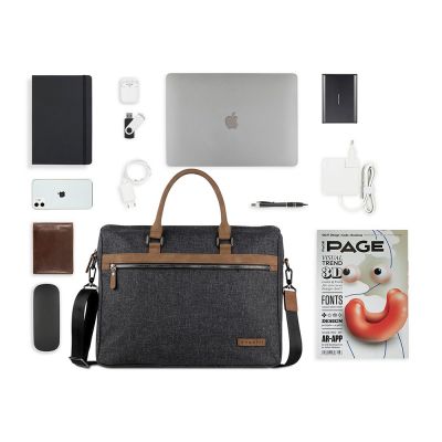 Портфель мужской BUGATTI Luce 15'', серый, полиэстер, 40х10х31,5 см-5