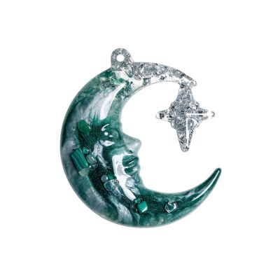 Елочные игрушки (Полумесяц+Снежинка) Авантюрин зеленый-2