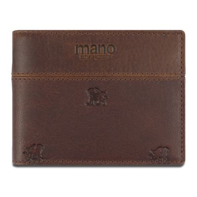 Портмоне Mano Don Leon, натуральная кожа в коричневом цвете, 11 х 8,6 см-0