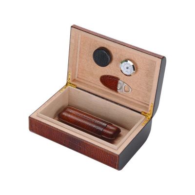 Хьюмидор с аксессуарами, коричневый-0