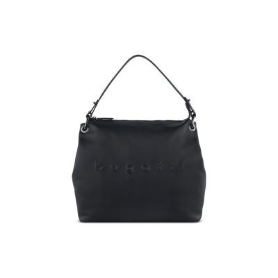 Сумка наплечная женская BUGATTI Daphne, чёрный цвет, воловья кожа/полиэстер, 34х13х30 см-1