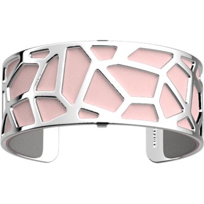 Браслет-бэнгл из латуни с гальваническим покрытием белым родием и серебром, 25мм-6