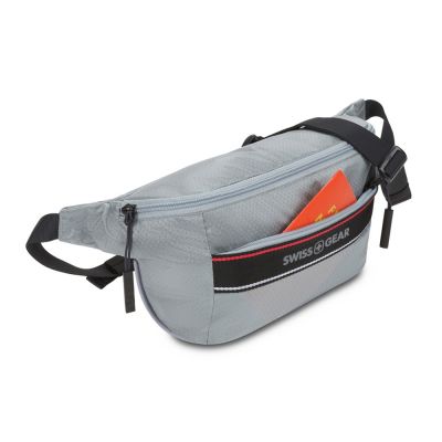 Сумка на пояс SWISSGEAR, светло-серая, полиэстер с плетением рип-стоп, 38 x 5 x 15 см-4