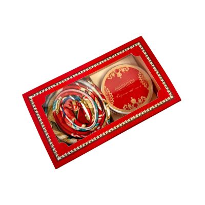 Набор: платок Кремль – Москва и свеча Бархатный пион-1