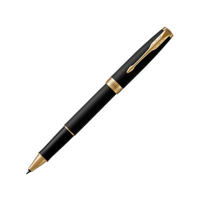 Ручка роллер Parker Sonnet  Matte Black GT, стержень: F, цвет чернил: black, в подарочной упаковке-0
