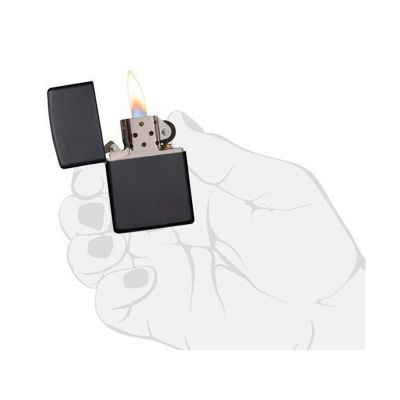 Зажигалка ZIPPO Classic с покрытием Black Matte, латунь/сталь, чёрная, матовая, 38x13x57 мм-4