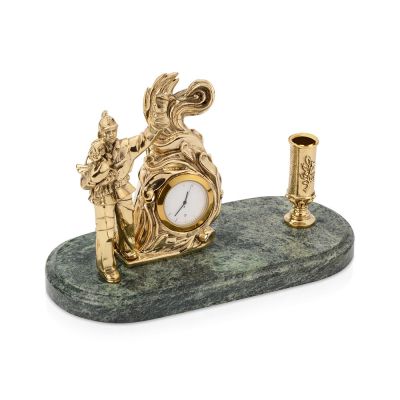 Настольный прибор Спасатель с держателем для ручки, золотистый/зеленый-0