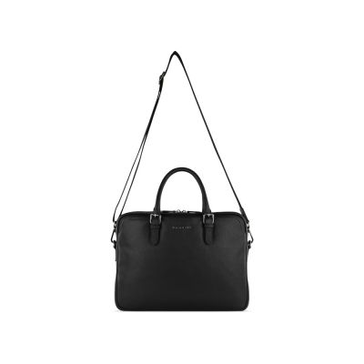 Портфель женский BUGATTI Bella, чёрный, воловья кожа/полиэстер, 38х6,5х27 см-2