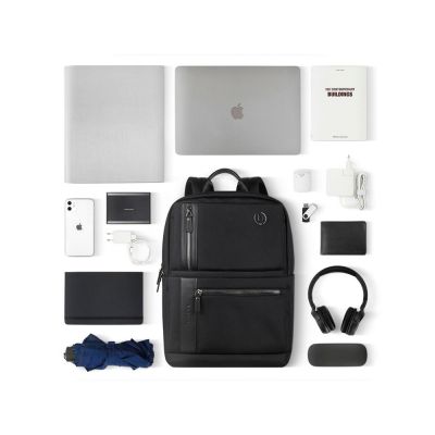 Рюкзак мужской BUGATTI Nero 16'', чёрный, нейлон 1680D/кожа, 29,5х14х44 см-6