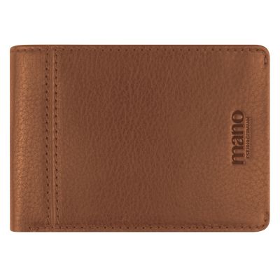 Бумажник Mano Don Montez, натуральная кожа в коньячном цвете, 12,8 х 9 см-0