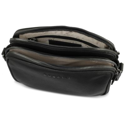 Сумка кросс-боди женская BUGATTI Bella, чёрная, воловья кожа/полиэстер, 22х6х15,5 см-5