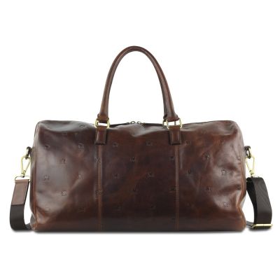 Сумка дорожная Mano Don Leon, натуральная кожа в коричневом цвете, 50 х 27 х 24 см-1