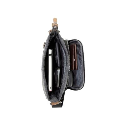 Сумка наплечная мужская BUGATTI Luce, серая, полиэстер, 24х5х25,5 см-4