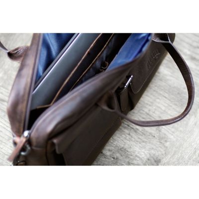 Сумка KLONDIKE DIGGER Carl, натуральная кожа цвета коньяк, 42 x 30 x 9 см-8