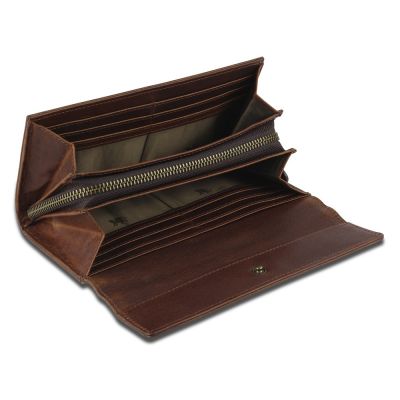 Кошелек Mano Don Leon, натуральная кожа в коричневом цвете, 19 х 10 см-3