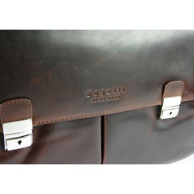 Портфель BUGATTI Romano 15'', коричневый, натуральная воловья кожа, 43х13х32 см-3