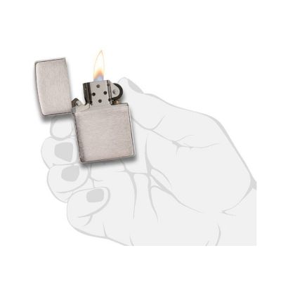 Зажигалка ZIPPO Armor™ c покрытием Brushed Chrome, латунь/сталь, серебристая, матовая, 38x13x57 мм-3