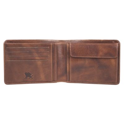 Бумажник Mano Don Luca, натуральная кожа в коньячном цвете, 12,5 х 9,7 см-3