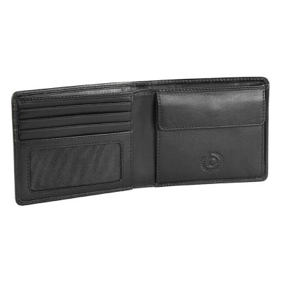 Портмоне BUGATTI Primo, чёрное, натуральная воловья кожа, 11х1,5х9 см-1
