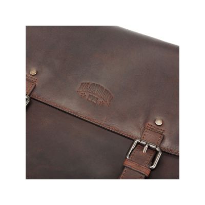 Сумка через плечо KLONDIKE DIGGER Joe, натуральная кожа цвета коньяк, 28 x 32 x 8 см-3