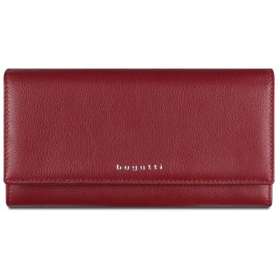 Кошелёк женский BUGATTI Lady Top, красный, натуральная воловья кожа, 20х2,5х10,5 см-1