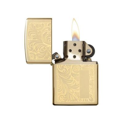 Зажигалка ZIPPO Venetian с покрытием High Polish Brass, латунь/сталь, золотистая, 38x13x57 мм-1