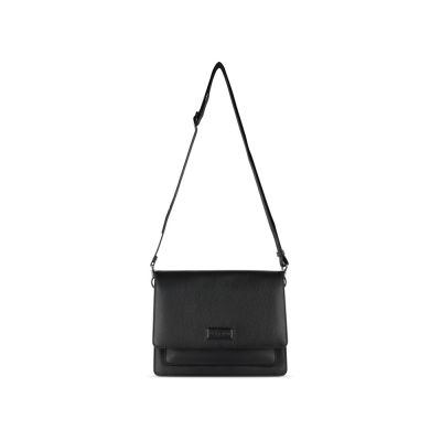 Сумка через плечо женская BUGATTI Elsa, чёрная, воловья кожа/полиэстер, 25х8,5х20 см-2