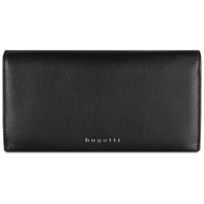 Кошелёк женский BUGATTI Lady Top, чёрный, натуральная воловья кожа, 19,5х2х10 см-1