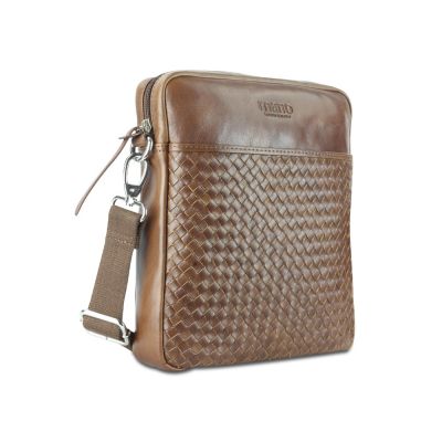 Сумка через плечо Mano Don Luca, натуральная кожа в коньячном цвете, 23 х 26,5 х 4,5 см-2