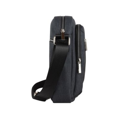 Сумка наплечная мужская BUGATTI Sera, антрацитовая, полиэстер, 21х6х26,5 см-6