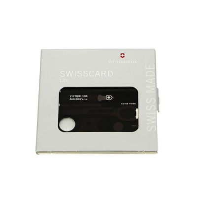 Швейцарская карточка VICTORINOX SwissCard Lite, 13 функций, полупрозрачная чёрная-1