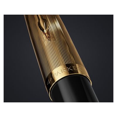 Перьевая ручка Parker 51 DELUXE BLACK GT, перо: F, цвет чернил: black, в подарочной упаковке.-9