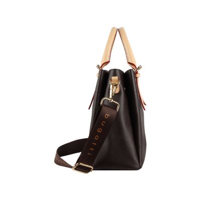 Сумка женская BUGATTI Ella, тёмно-коричневая, полиуретан, 27х12х23,5 см-4