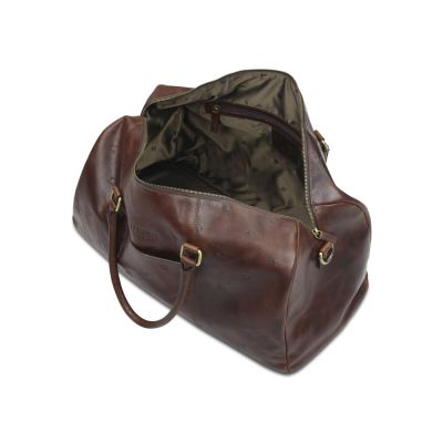 Сумка дорожная Mano Don Leon, натуральная кожа в коричневом цвете, 50 х 27 х 24 см-4