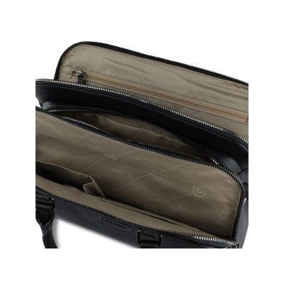 Сумка женская BUGATTI Elsa, чёрная, воловья кожа/полиэстер, 32х13х22 см-5