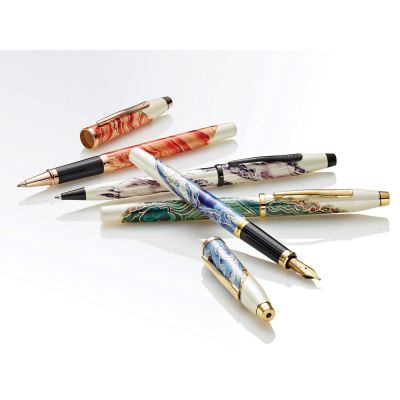 Перьевая ручка Cross Wanderlust Malta, перо тонкое F, белый, синий-5