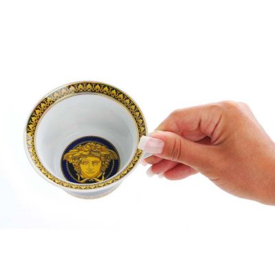 Чайная пара Versace Medusa, синий/золотистый-1