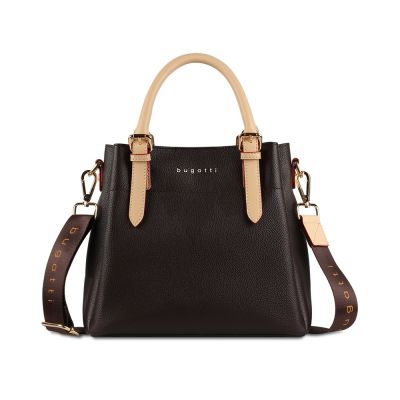 Сумка женская BUGATTI Ella, тёмно-коричневая, полиуретан, 27х12х23,5 см-1
