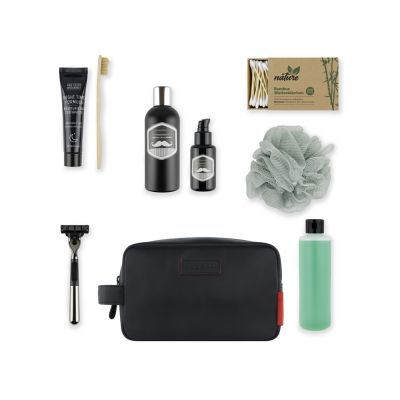 Несессер дорожный BUGATTI Clark, чёрный, воловья кожа/полиэстер, 20х10х13 см, 2,5 л-5